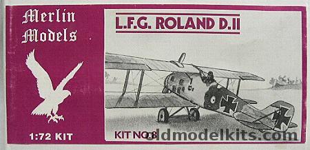 Merlin Models 1/72 L.F.G. Roland D-II - (LFG D.II), 8 plastic model kit